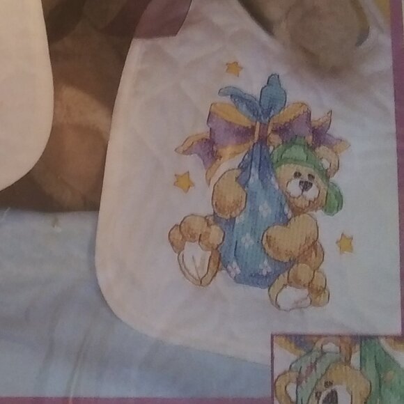 Dimensions Baby Hugs cross stitch kit bear bundles bibs Kit Made in the USA - Picture 11 of 13